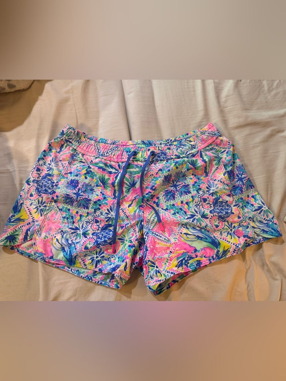 Lilly Pulitzer Bright Floral Swim Shorts in Pink, Blue, Green, Yellow